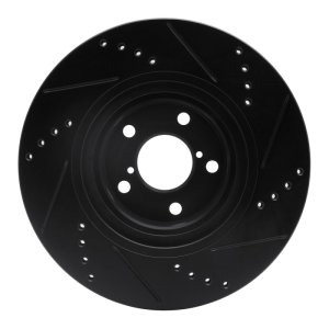 Scion FR-S Brake Rotor (1) - Front Left - R1 Concepts - Drilled & Slotted - Black - `04-`25